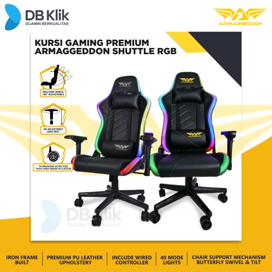 Kursi Gaming PREMIUM Armaggeddon Shuttle RGB- Shuttle RGB Gaming Chair