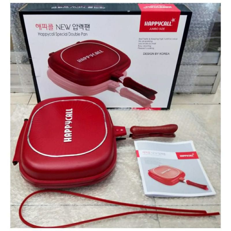 (PROMO) DOUBLE PAN HAPPY CALL JUMBO 32CM / ALAT PEMANGGANG ANTI LENGKET / DOUBLE PAN / TEFLON HAPPY CALL