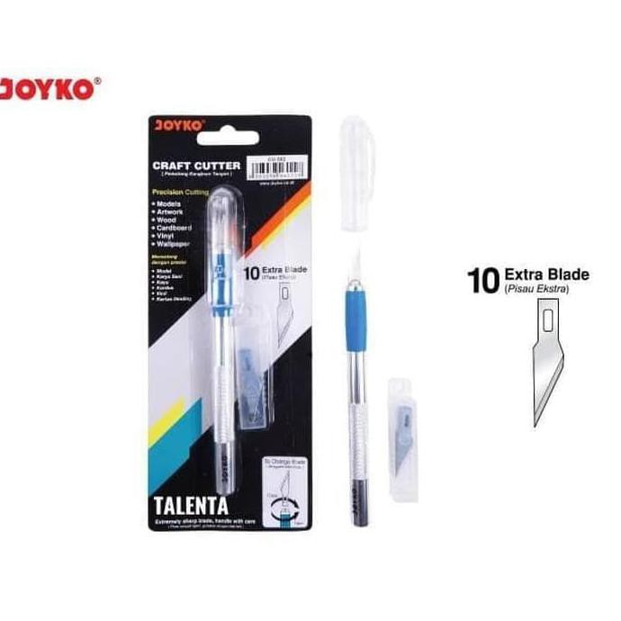 

TERMURAH Craft Pen Cutter Knife JOYKO CU-502 Metal + Bonus Refill 10 Blade Kode 1261
