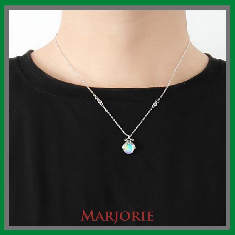 Moonstone Firefly Kalung Wanita Senior Rantai Klavikula Siswa Hadiah Ulang Tahun Desain Niche-MJD