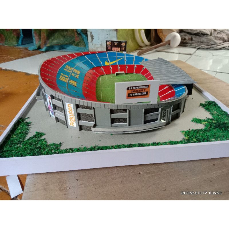 Miniatur Stadion Camp nou barcelon Mini size Maket Stadion Diaroma Fvc Foambord