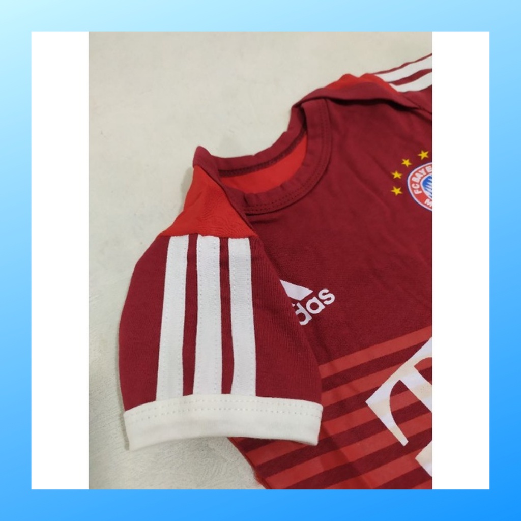 Jumper bayi newborn bayern munich baju kodok kaos sepak bola fashion katun jumpsuit pakaian anak romper jersey sport outfit apparel club baby terusan bodysuit munchen merah