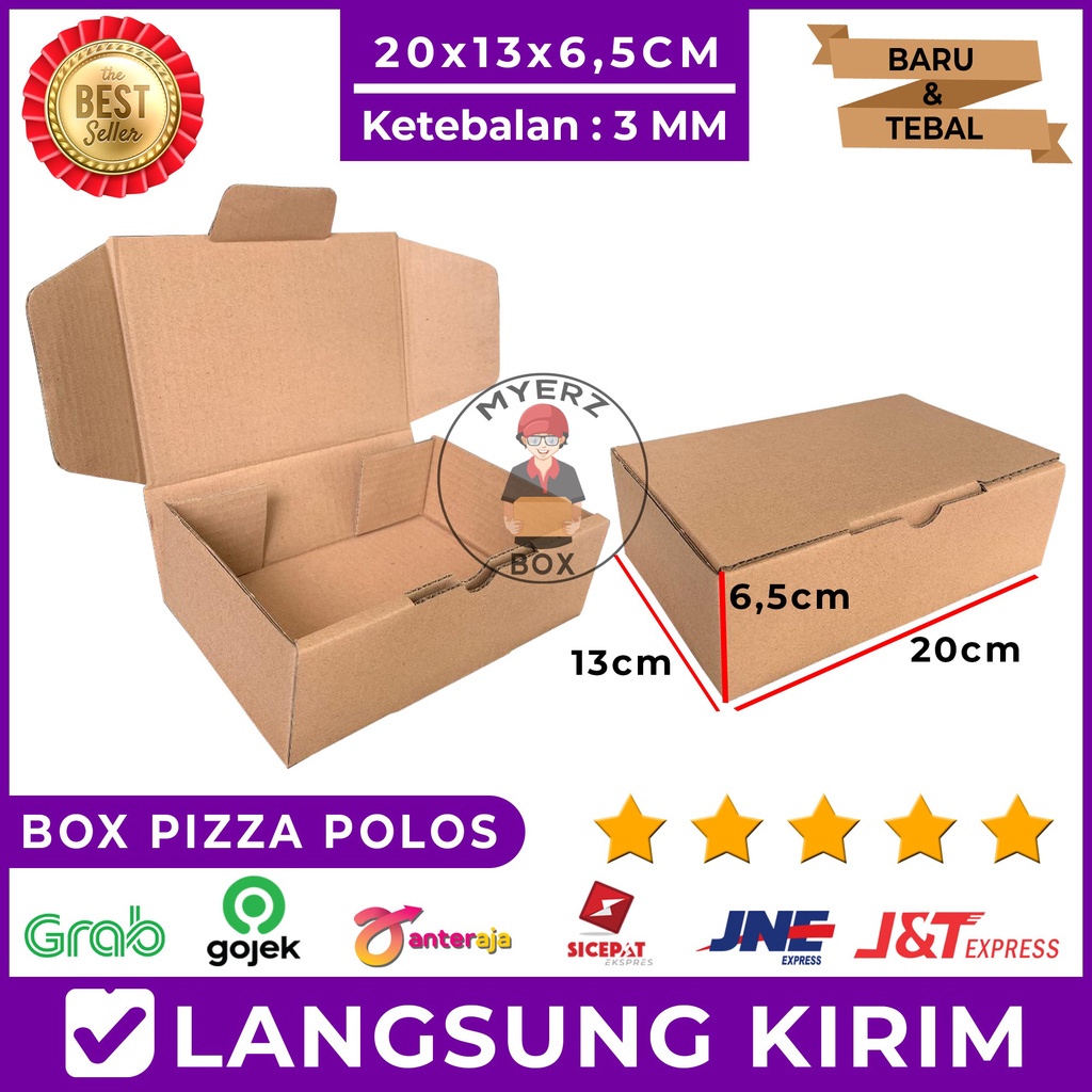 

Kardus Die Cut Pizza Polos 20X13X6,5 Cm Single Wall, Tebal 3 MM