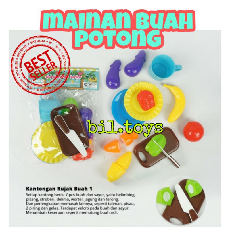 MAINAN ANAK BUAH POTONG MAINAN BUAH BUAHAN POTONG BISA DIPOTONG KGP