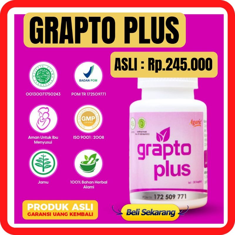 GRAPTO PLUS Bisa COD - Kaplet GRAPTO Plus Obat Wasir Ambeyen Ambeien Sembelit BAB Berdarah dan Sembe