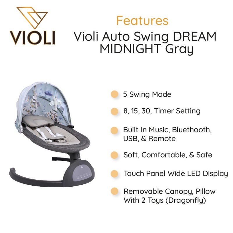 Violi Auto Swing Dream MIDNIGHT/Violi Auto Swing Dream BREEZE /Baby swing/Swing Electric