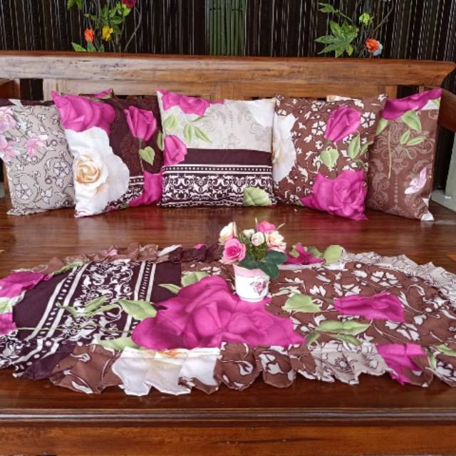SET SARUNG BANTAL SOFA + TAPLAK MEJA