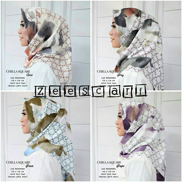 BIG PROMO SALE Jilbab Segi Empat / Jilbab Segi Empat Motif / Chilla Square