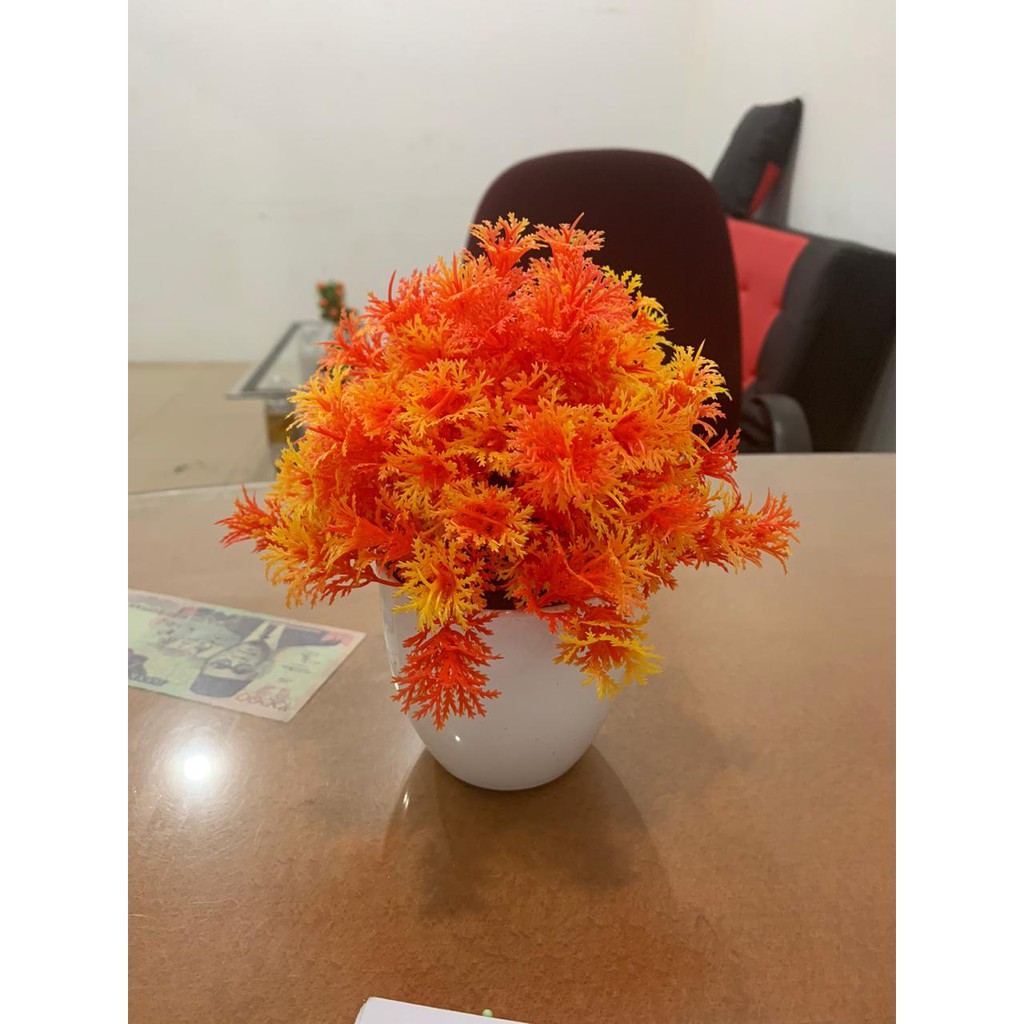 TIB / COD P2040. Bunga plastik. Bunga tanaman. Bunga dekorasi-Orange