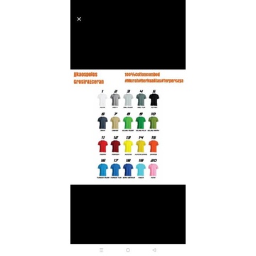 kaos polos cotton combed 20's