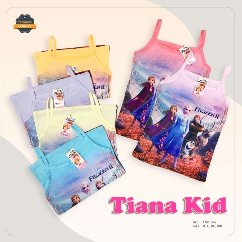 Tank Top Anak Perempuan Frozen 2-10 Th Bahan Katun / Kaos Dalam Singlet Anak Cewek Frozen 2-10 Th