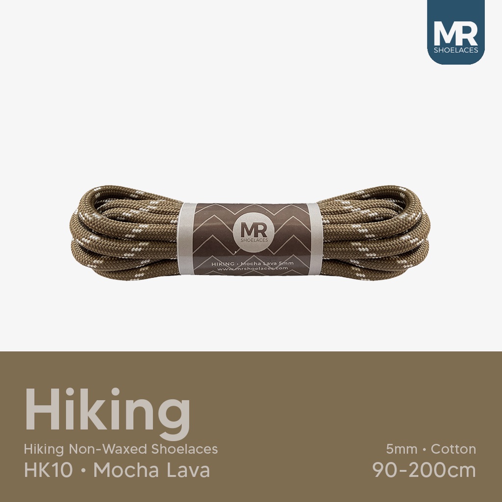 MR Shoelaces HK10 Mocha Lava (Moka) Tali Sepatu Hiking Motif 4-5mm 90cm 100cm 120cm 130cm 150cm 180cm 200cm (Katun Cotton)