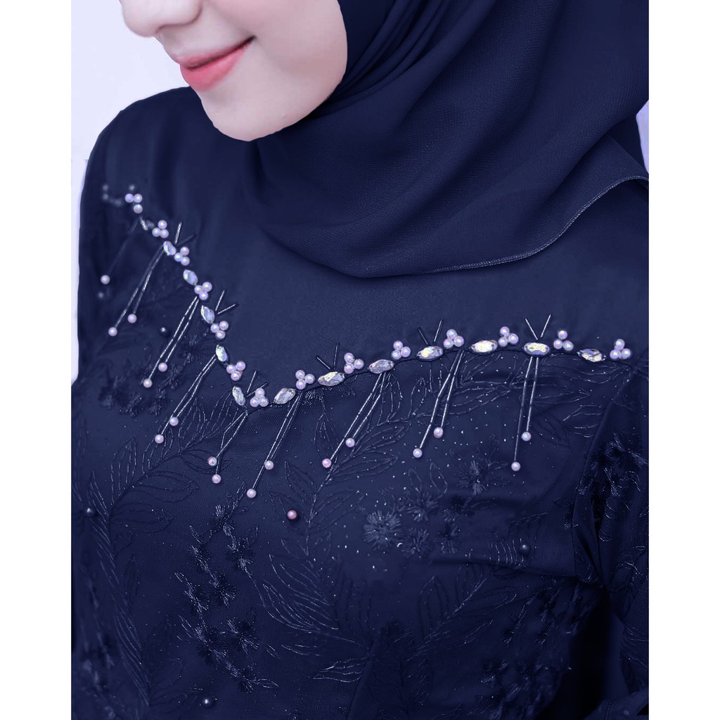 New Arrival - Kebaya Brukat Warna Navy - Kebaya Tille Brokat Mutiara - Kebaya Rok Batik  Modern - Kebaya Wisuda Modern Kekinian Termurah