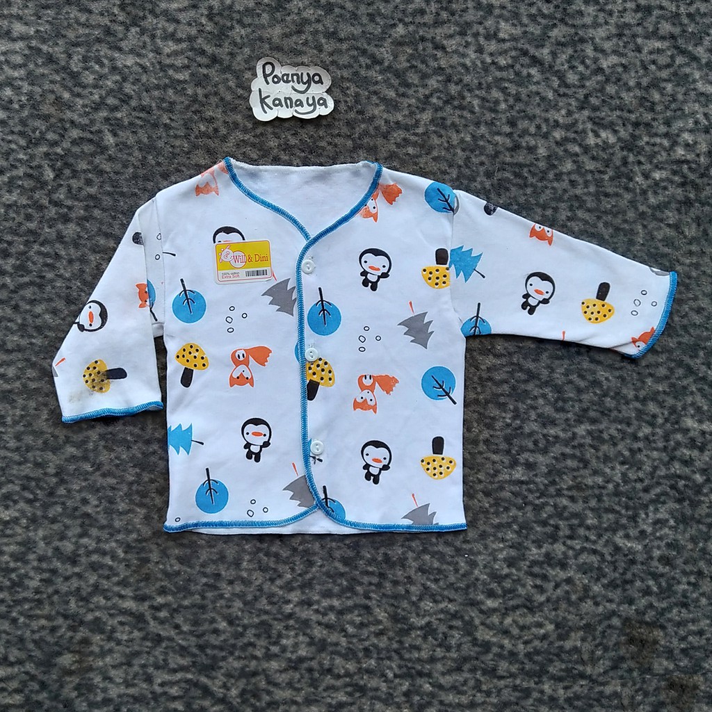 BB15 Baju Bayi Tangan Panjang Motif WD PINGUIN Newborn 0 - 3 Bulan-4