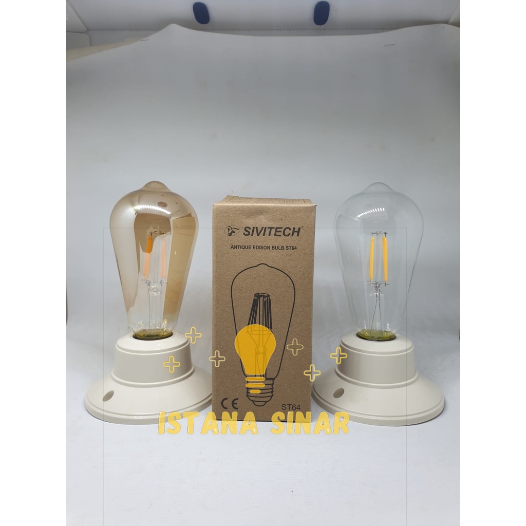 Lampu Filamen LED ST64 Bulb 4W bohlam 4 w watt pijar sivitech cafe OVAL