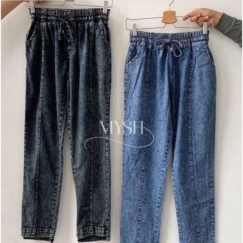 Boyfriend Jeans snow / Jeans snow wash wanita / baggy jeans snow boyfriend