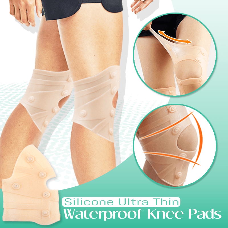 1 Pasang Bantalan Lutut Magnetik Bahan Silikon Elastis Untuk Terapi Arthritis