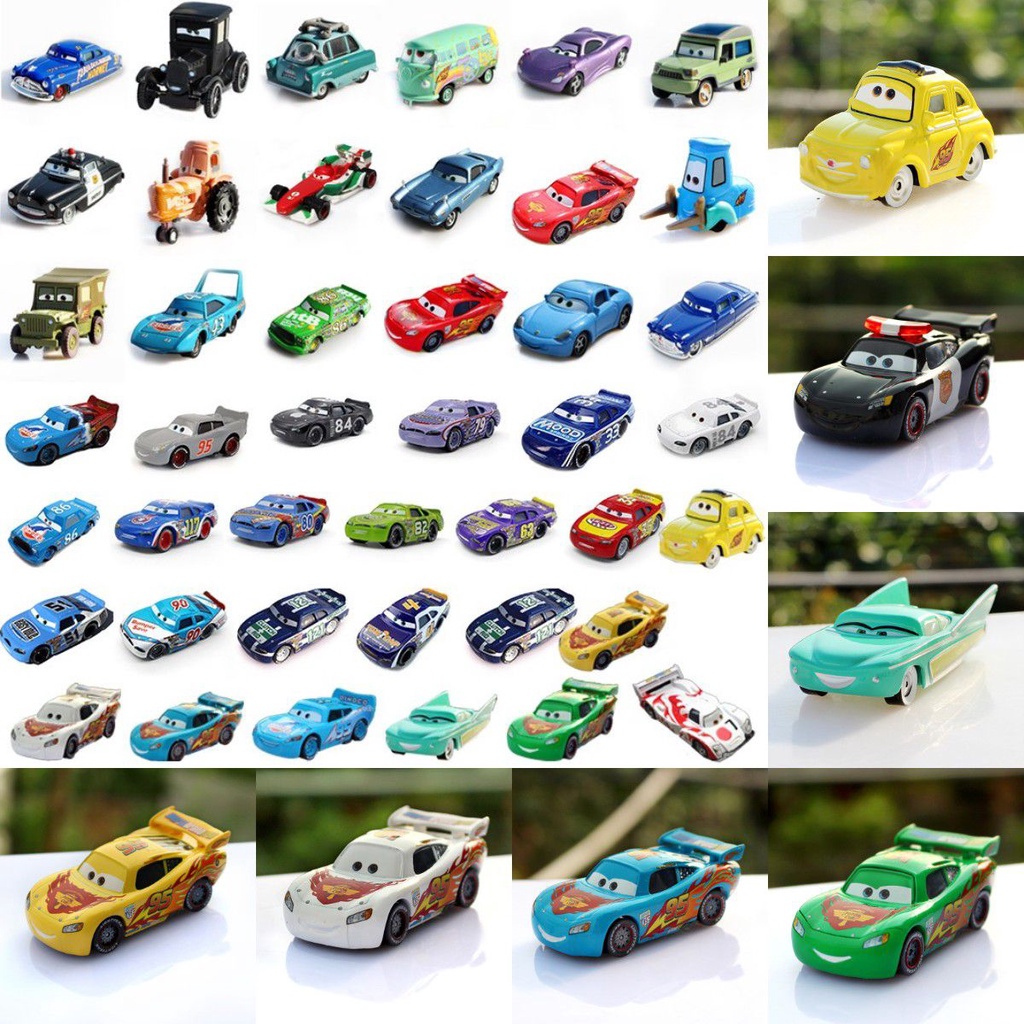 【Ready Stock】50 styles Disney Miniatur Diecast Mobil Pixar Cars 2 3 Lightning Mcqueen Mater Jackson Storm Ramirez 1: 55 Bahan Metal Alloy Untuk Mainan