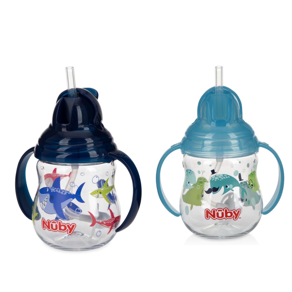 Nuby Tritan Flip It 270 ML Whale - Botol Minum Anak 12m+ (Tersedia varian warna)