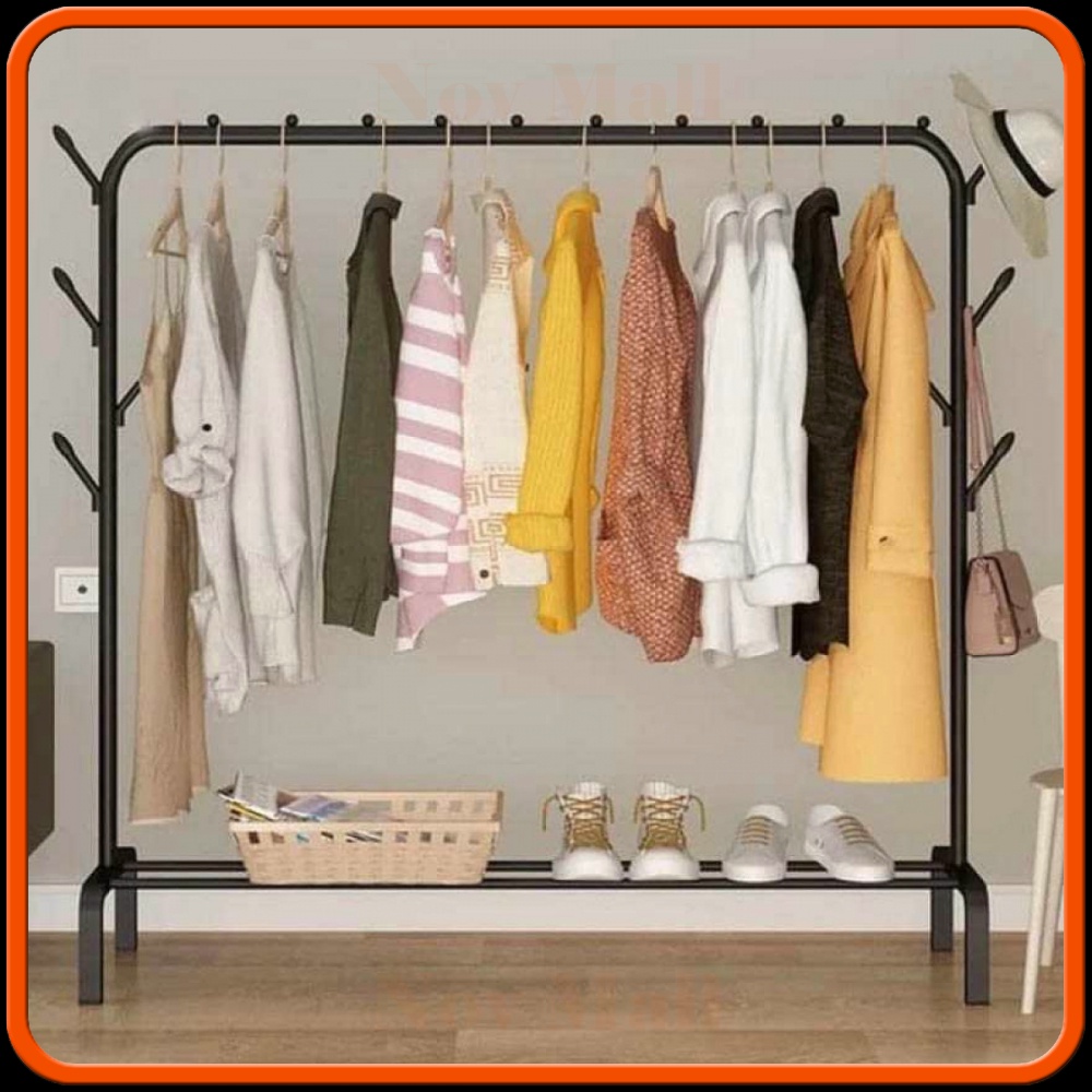 Stand Rak Gantungan Baju 150x110x40cm with 8 Hooks - E001706