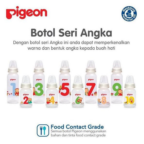 Pigeon PP 240ml Angka Botol Susu Anak