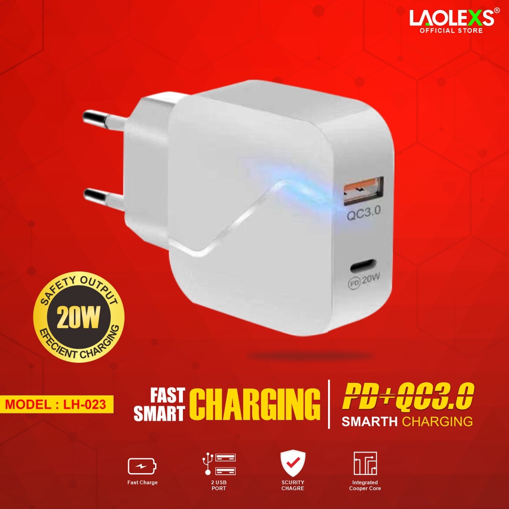 Charger LH-023 Fast Charging QC 3.0+PD 3.0 Fast Charging LAOLEXS