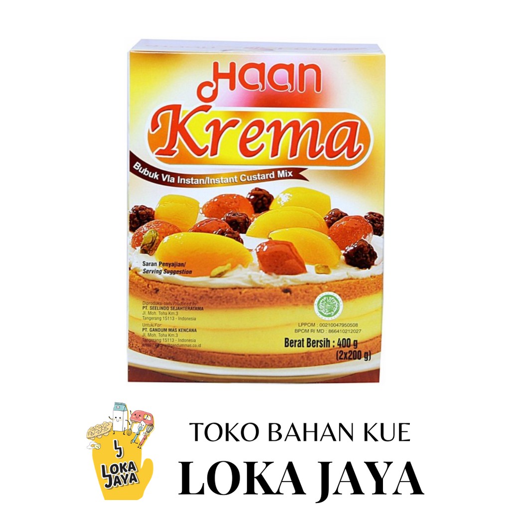 

BUBUK /TEPUNG VLA INSTAN/TEPUNG CUSTARD/CUSTARD POWDER HAAN KREMA 400G