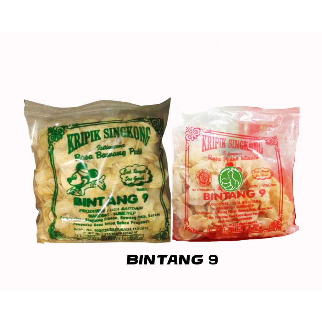 

Kripik Singkong Bintang 9 - Pedas Manis / Bawang Putih