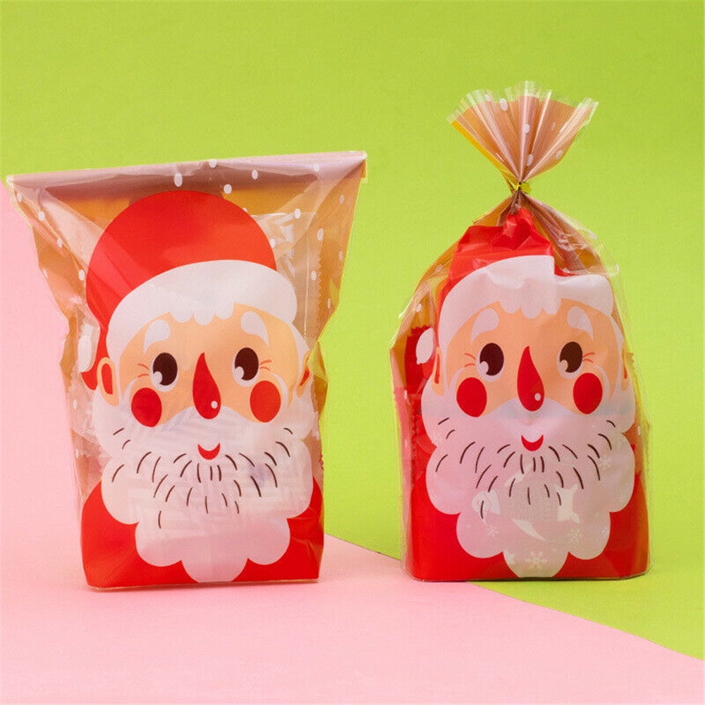 100 pcs 7*7 cm Baru Natal Cellophane Permen Biskuit Kue Hadiah Tas | Pesta Natal