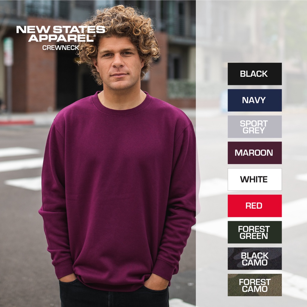 Sweater Polos Crewneck New States Apparel 9000 Bahan Premium