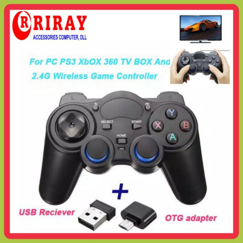 Gamepad Wireless 2.4GHz untuk Smart TV Box TG2-850M - Hitam