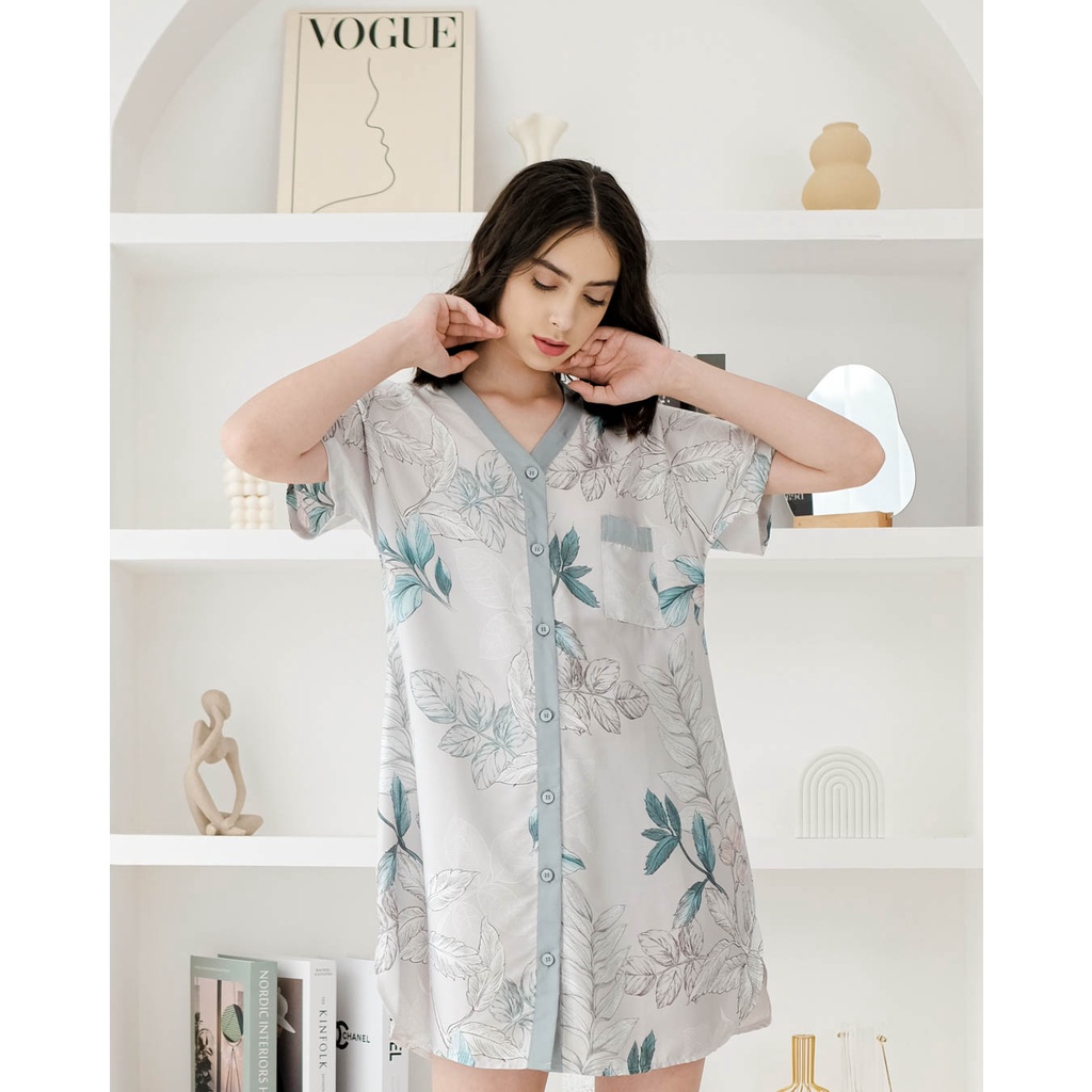 Cielyn - Miria V Neck Organic Silk Piyama Wanita Dewasa Set