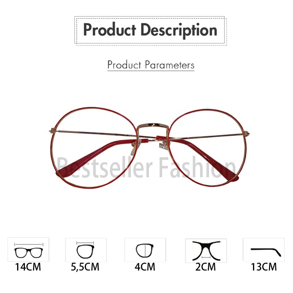 Kacamata anti radiasi blueray Pria dan Wanita bahan metal Kacamata Fashion Blueray Oval Besi Dewasa NO CASE