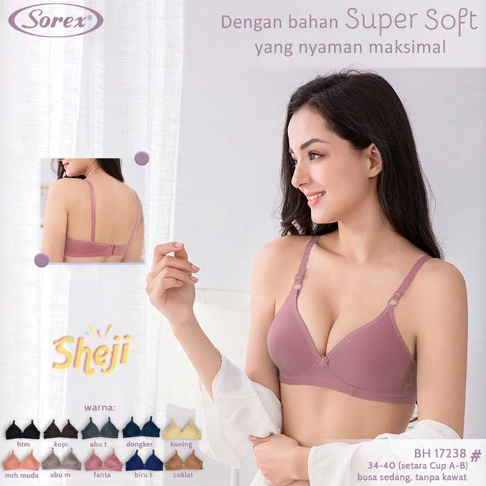 Bh Bra Sorex 17238 (Cup B) Super Soft | Bra Busa Sedang Tanpa Kawat