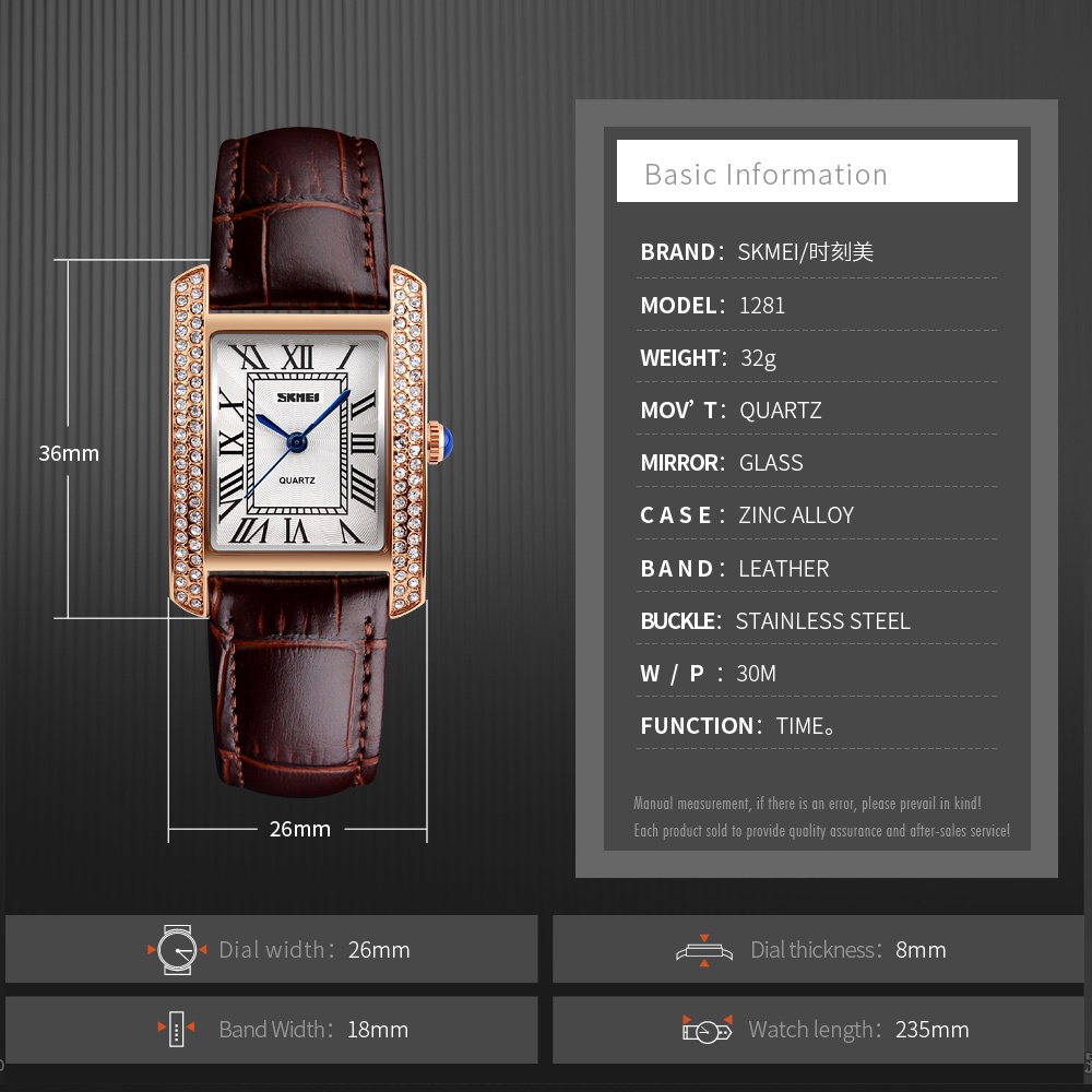 Jam Tangan SKMEI 1281 Jam Skmei Jam Tangan Cewek Jam Tangan Wanita Jam Tangan Kulit Jam Cewek