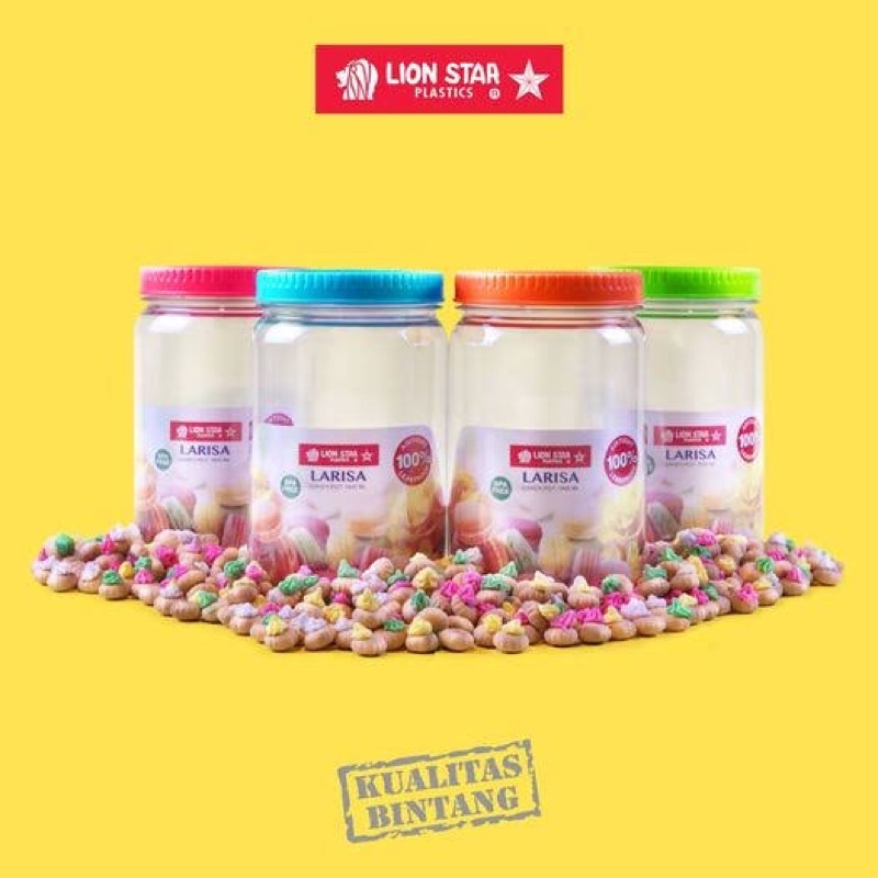 TOPLES KUE PERMEN KERIPIK TUTUP PUTAR 1800ML LION STAR LARISA CANDY PP-69