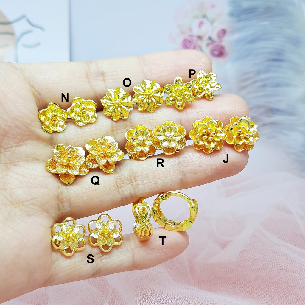 Anting Bunga Tusuk Warna Gold Xuping Lapis Emas - BE237