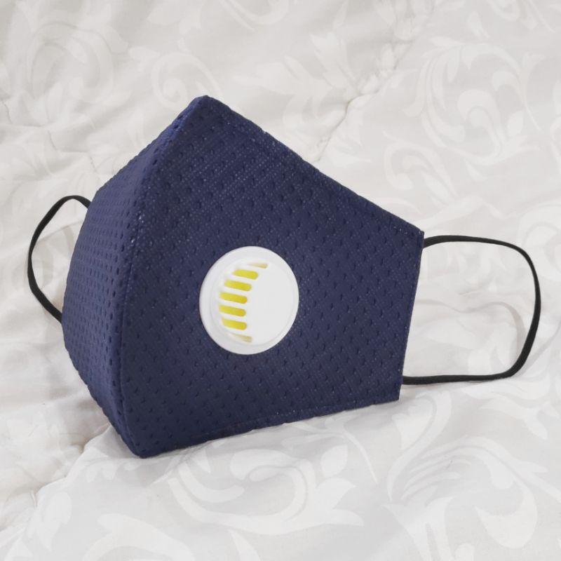 Masker KN95 Premium 6 lapis dengan Filter Respirator anti pengap dan bisa dicuci. Warna Navy Blue