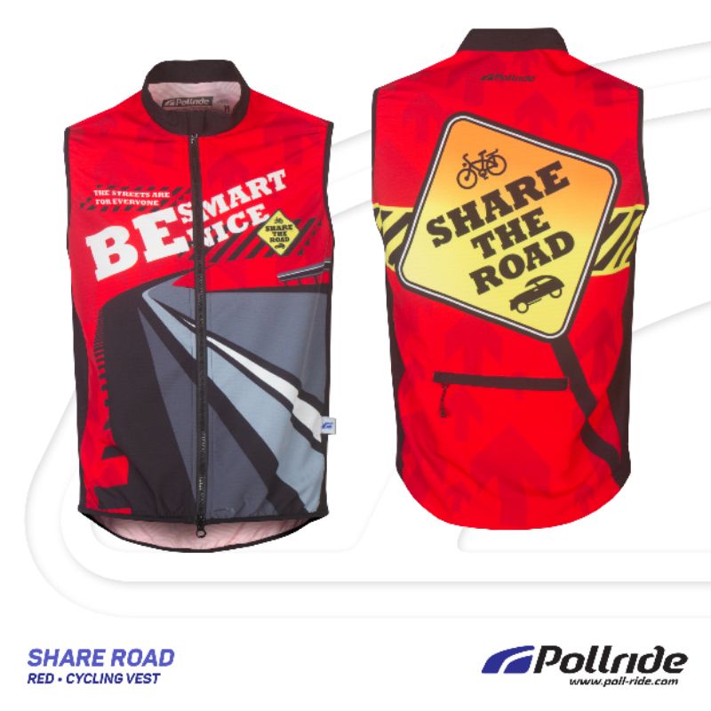 Rompi Sepeda | Rompi Gowes Merk POLLRIDE SHARE ROAD red