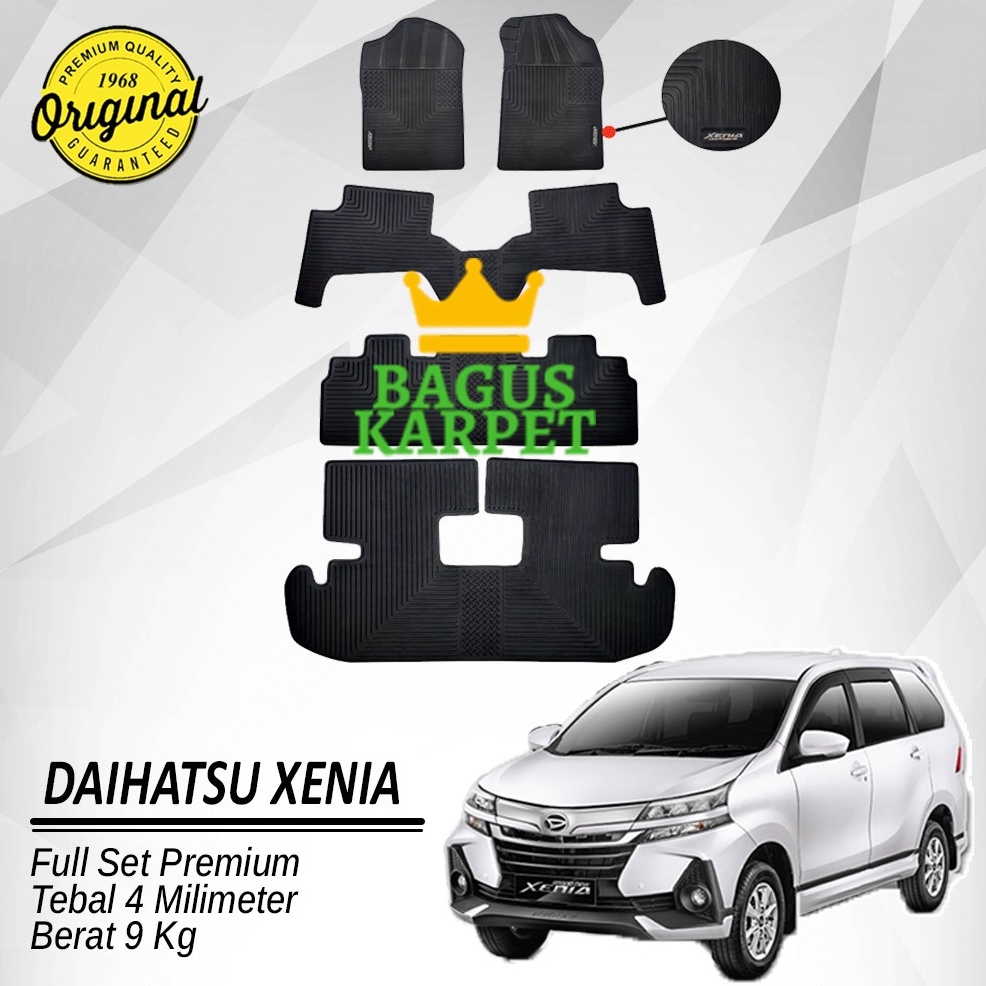 BagusKarpet - Karpet Mobil Karpet Karet Lantai Daihatsu Xenia 2019/2021 Black - Premium Full Set