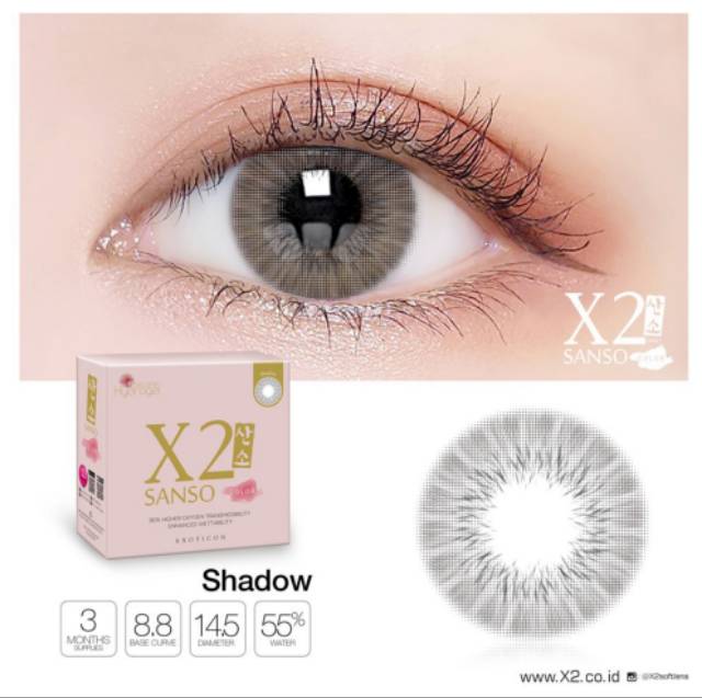 Softlens X2 SANSO/soflen warna bulanan x2 sanso/soflens hydrogel normal s/d -6.00