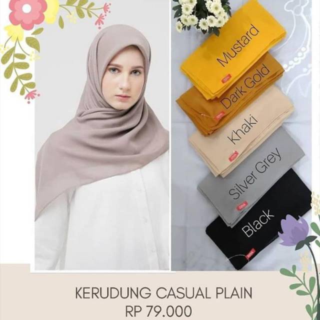 KERUDUNG SEGIEMPAT POLOS CASUAL PLAIN  SCARF ZOYA
