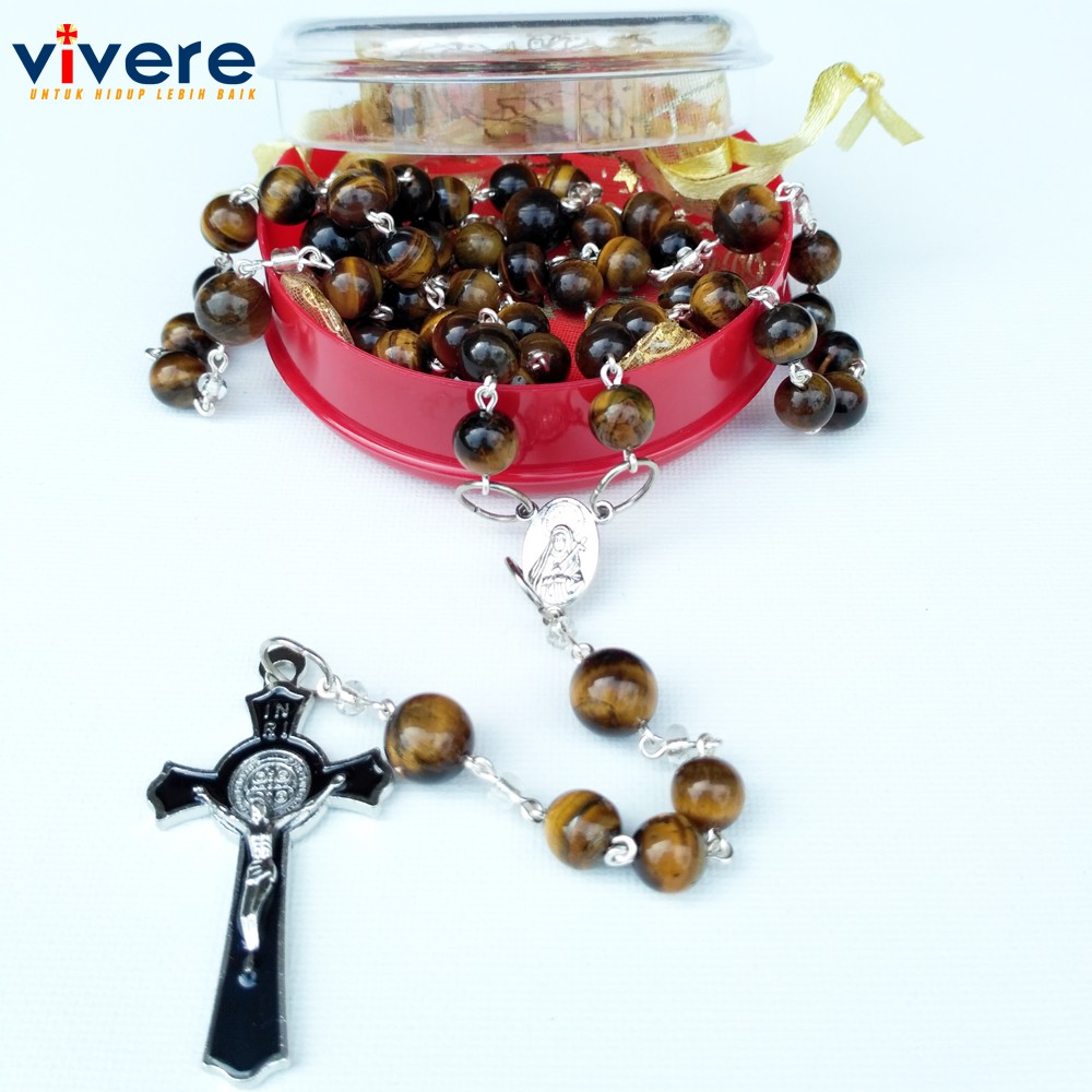 Rosario Batu Tiger Eye 8 mm