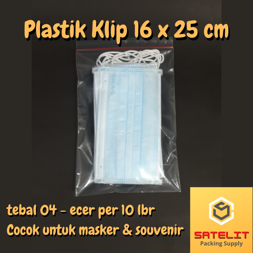 Plastik Klip / Ziplock 16 x 25 cm - Plastik Klip Masker Souvenir