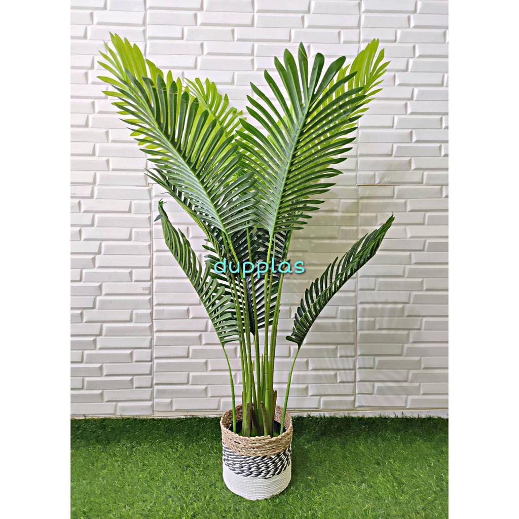  Pohon Daun Palem  Hijau Latex T130 Besar Artifisial Cover 