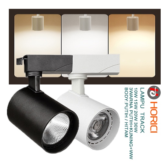 MERAK HORICI LAMPU RELL TRACK 3WARNA PUTIH+WW  LED SOROT LAMPU SOROT TRACKLIGHT REL SPOTLIGHT ASLI FULL 10W / 15W / 20W / 30W