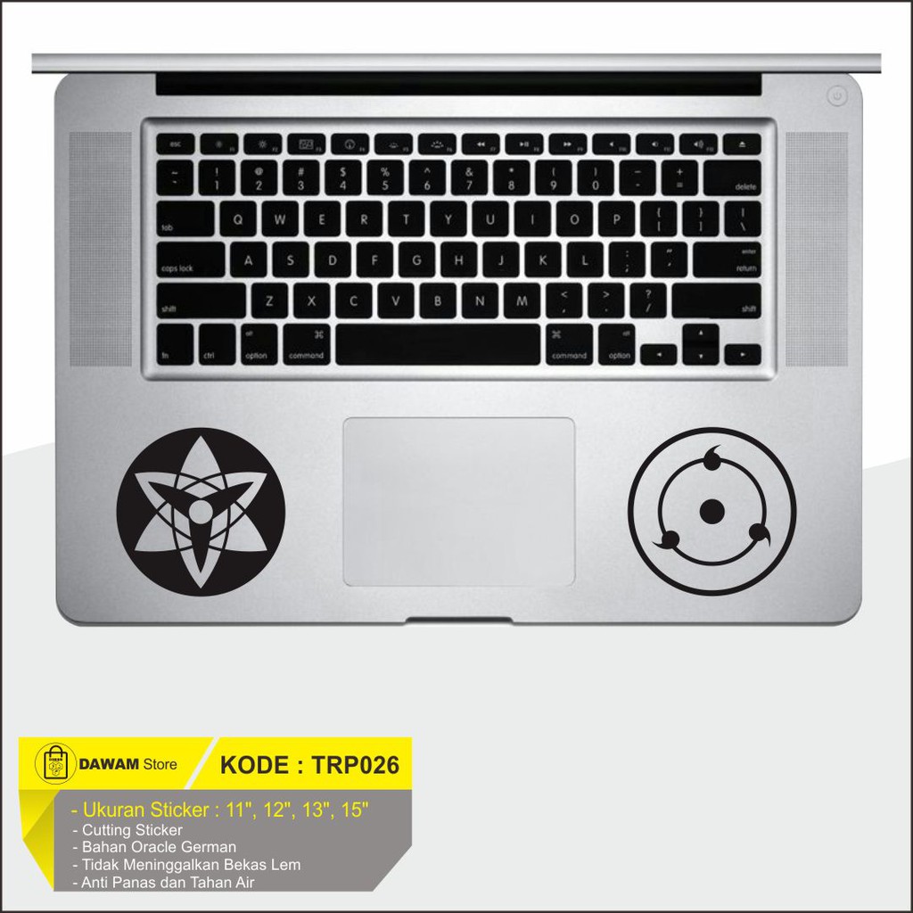 Sticker Trackpad Laptop Macbook Mata Naruto Sasuke Itachi Madara