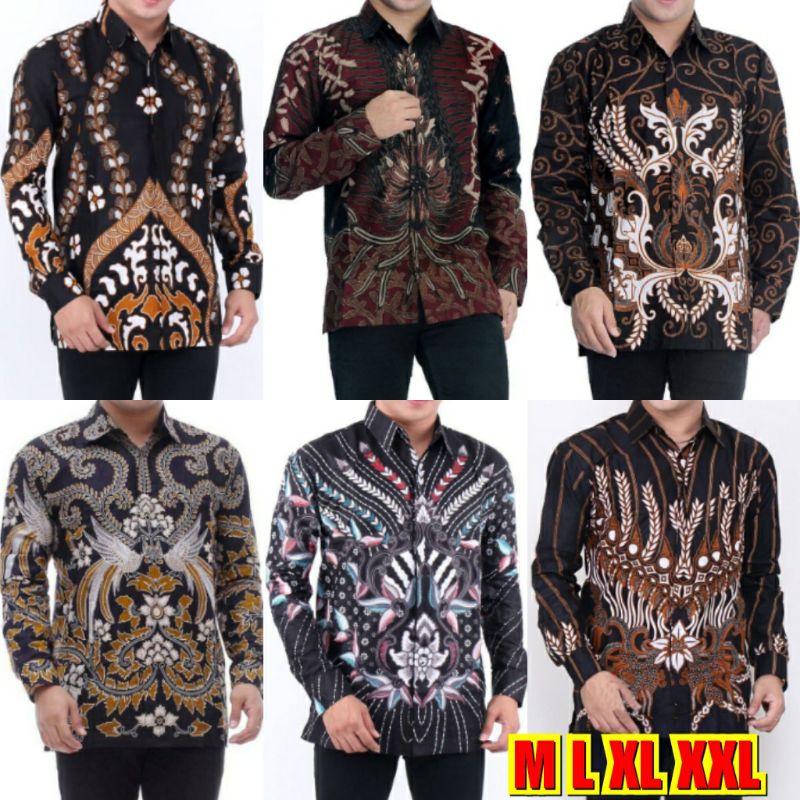 BSWART Batik HRB026 kenongo Hem Pendek Padi Pekalongan M L XL XXL Batik Pria MURAH Modern Grosir