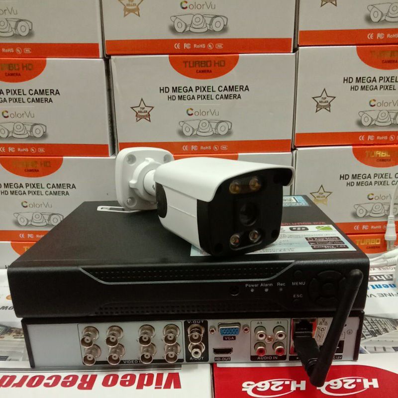 PAKET CCTV 4 CHANNEL 1 CAMERA AHD COLORVU 6MP 1080P GARANSI 2 TAHUN