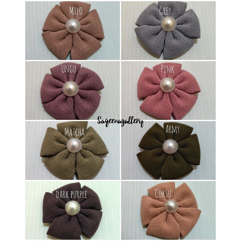 BROS BUNGA MUTIARA BROSS JILBAB MURAH MEWAH BROOCH HIJAB KAIN / SOUVENIR MURAH-1